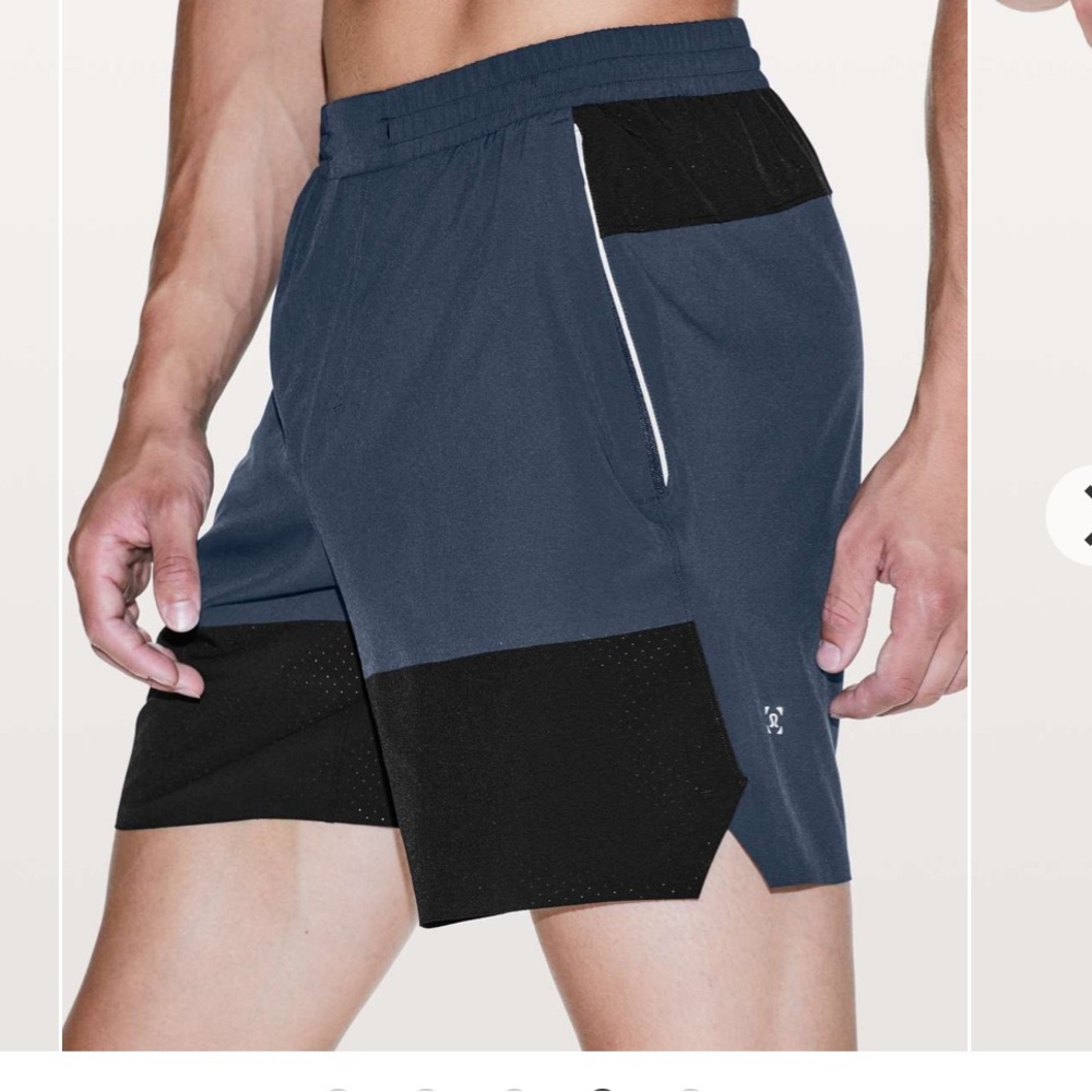 Lululemon Switch Up Shorts Mens M Navy Blue Black 7” Lightweight Athleisure Gym